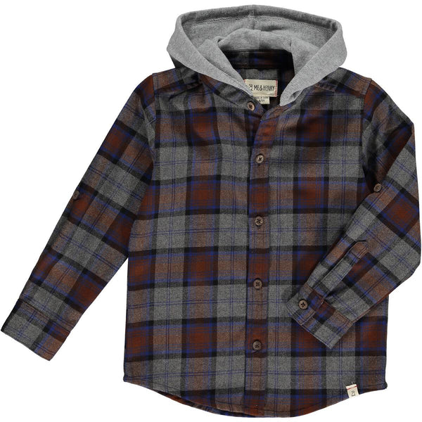Me & Henry Plaid Erin Hooded Shirt