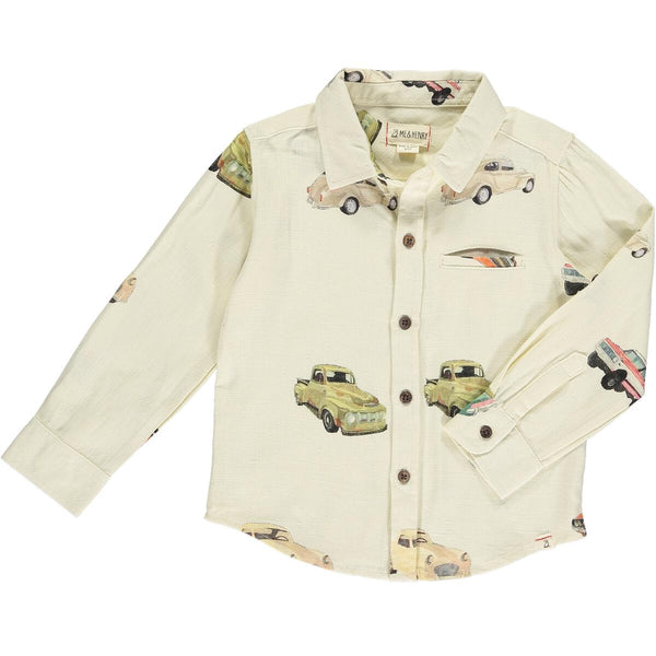 Me & Henry Atwood Printed Car Woven Shirt