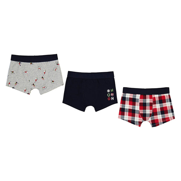 Mayoral Red Plaid 3 pack Boxers
