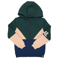 M.I.D Forest Green Color Block Hoodie