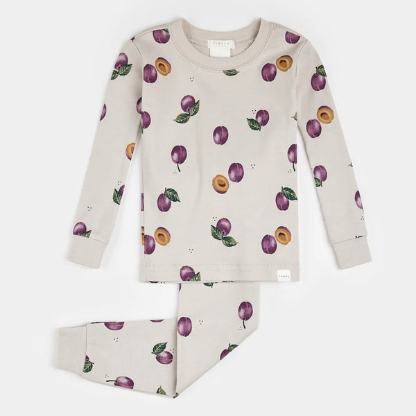 Petit Lem Plums Print PJ Set