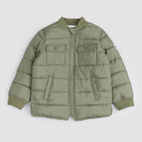 Miles Lichen Quilted Military Jacket