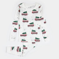 Petit Lem Festive Cars Print PJ Set