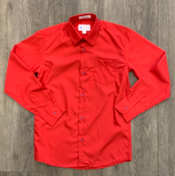 Mavezzano Modal Long Sleeve Button Up Red