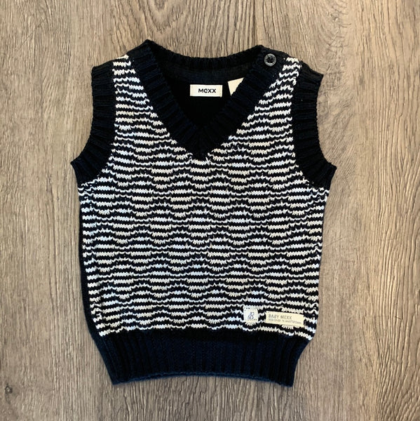 Mexx- black baby knit vest 3/6M