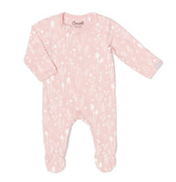 Coccoli Pink Plant Print Zipper Footie