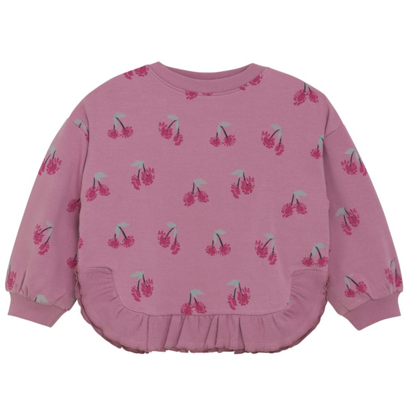 Minymo Mauve Ruffle Sweatshirt