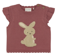 Minymo Rose Bunny Knit Sweater