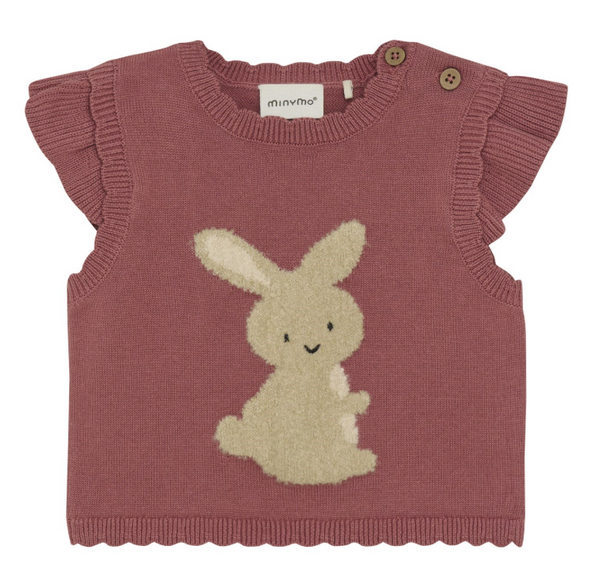 Minymo Rose Bunny Knit Sweater