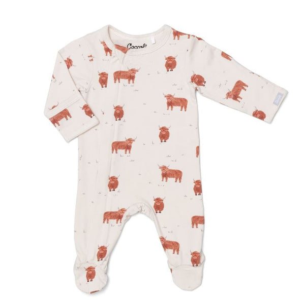 Coccoli Cow Print Zipper Footie
