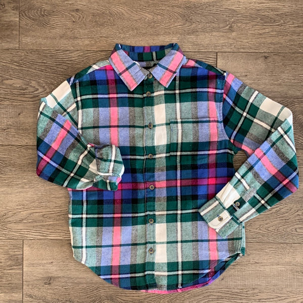Silver Jeans Co. Girls Green Flannel Shirt
