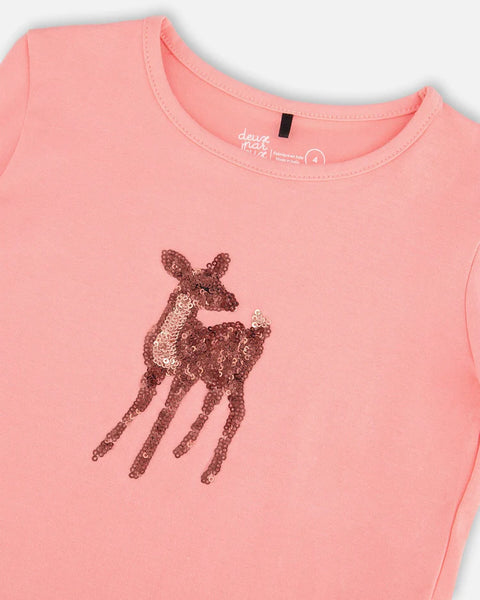 Deux par Deux Glitter Deer Print Shirt