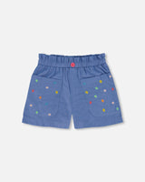 Deux par Deux Embroidered Flowers Shorts