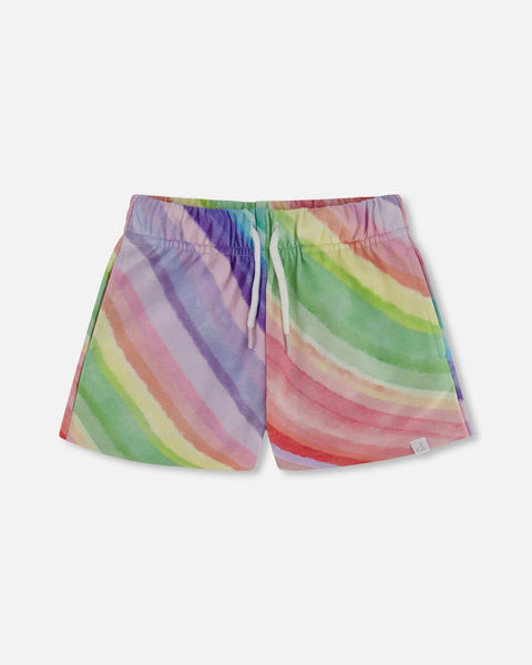 Deux par Deux Rainbow Stripe Shorts