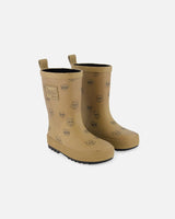 Deux par Deux Beige Dogs Rain Boots