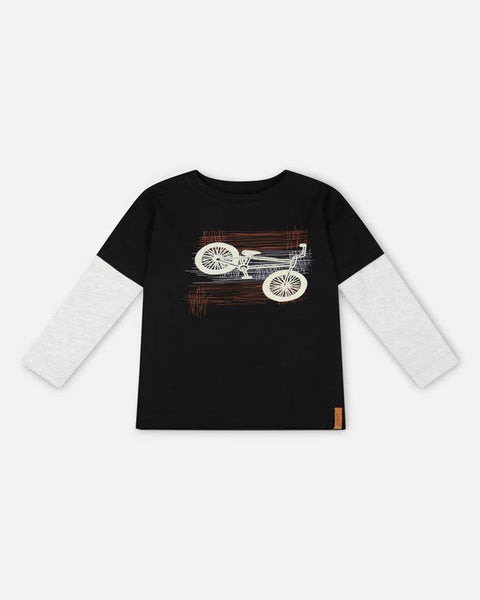 Deux par Deux Bike Layered Sleeve T-Shirt