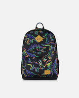 Deux par Deux Kids Neon Dinos Backpack