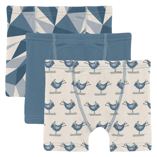 Kickee Pants Blue Print Boxer Briefs Set of 3