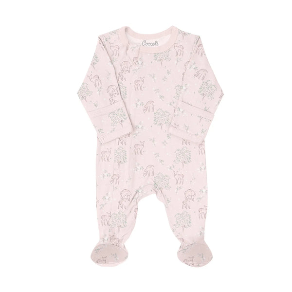 Coccoli Pink Fawn Zipper Footie