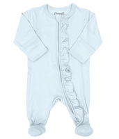 Coccoli Sky Blue Ruffle Zipper Footie