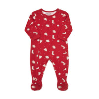 Coccoli Red Biscuits Print Zipper Footie