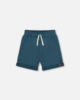 Deux par Deux Teal Terry Shorts