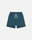 Deux par Deux Teal Terry Shorts