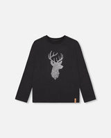 Deux par Deux Deer Print Jersey T-Shirt