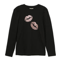 Creamie Black Lip Print T-Shirt