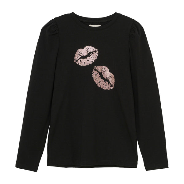 Creamie Black Lip Print T-Shirt