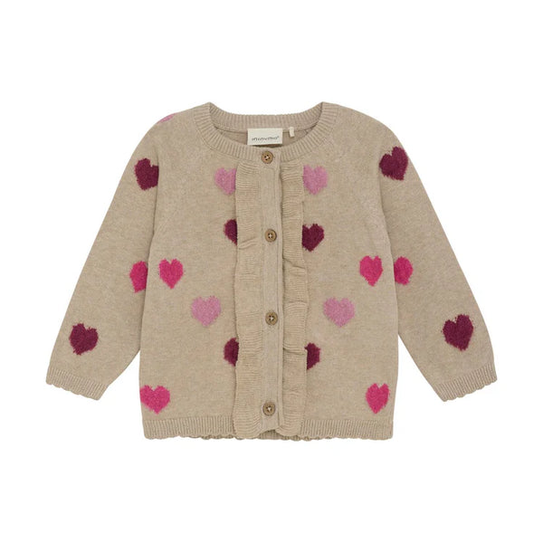 Minymo Heart Knit Cardigan
