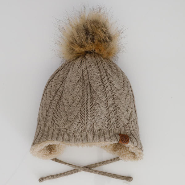 CaliKids Cashmere Knit Pom Pom Hat