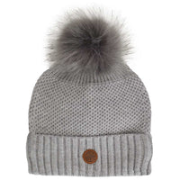 CaliKids Grey Soft Touch Pom Knit Hat