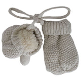 Calikids Beige Cotton Knit Mittens