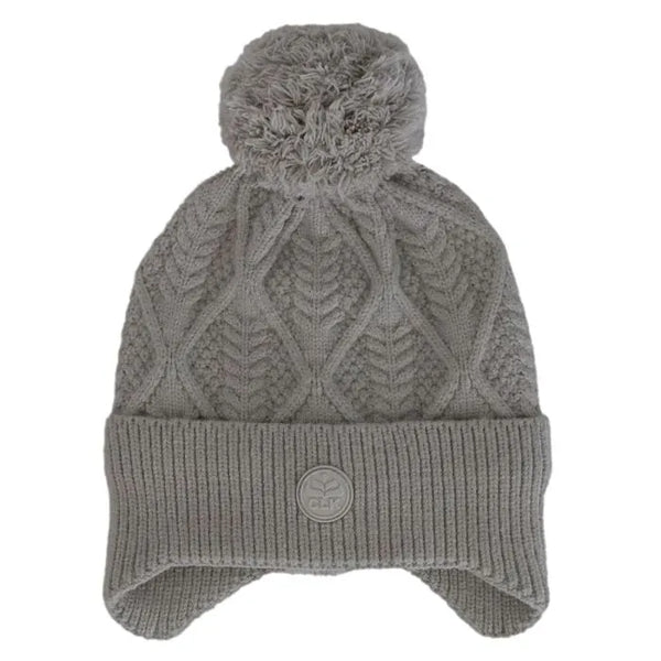 CaliKids Knit Windproof Pom Pom Hat- Cloud