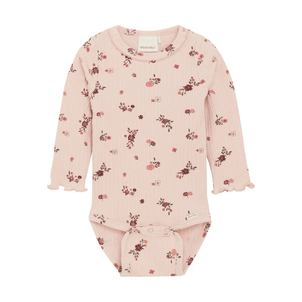 Minymo Pink Flower Body Suit