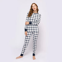 Petit Lem Mom's Blue Christmas Plaid PJ Set