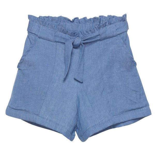 Creamie Blue Denim Chambray Shorts