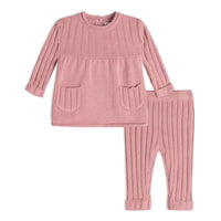 Deux Par Deux Pink Knit Tunic Legging Set