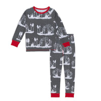 Deux Par Deux Christmas Deer Print Family PJ Set