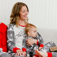 Deux Par Deux Christmas Deer Family Mom PJ Set