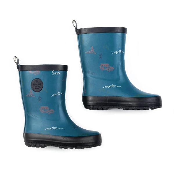 Deux Par Deux Blue Camping Rain Boots