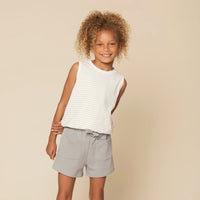Miles Grey Paperbag Waist Shorts
