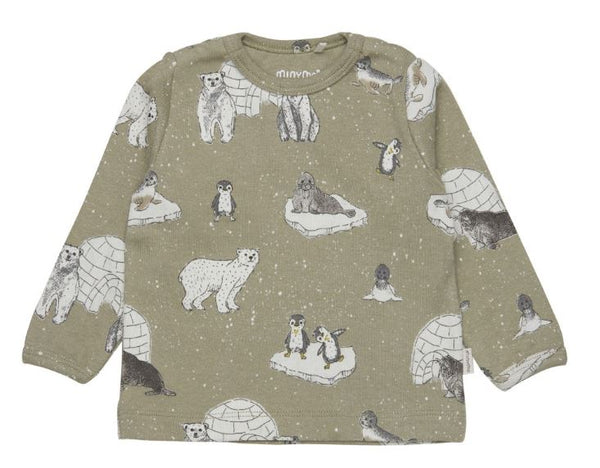 Minymo Long Sleeve Polar Bear Print Shirt