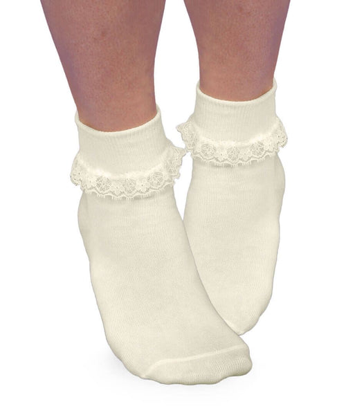 Jefferies Socks Ivory Seamless with Lace(Youth)
