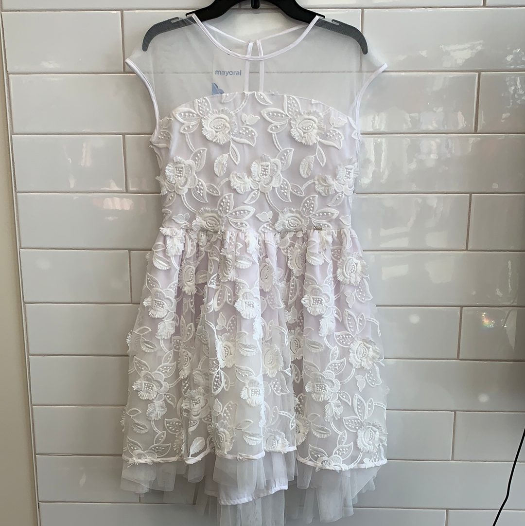 Mayoral white cheap lace dress