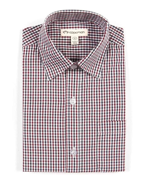 Appaman Wine and Black Checkered Long Sleeve Button Up Formal Shirt