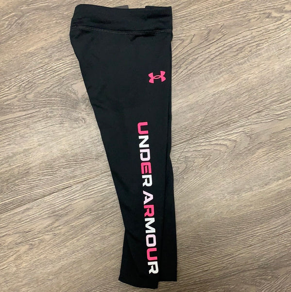 Under Armour Black Leggings with Pink Logo
