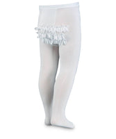 Jefferies Socks White Microfiber Rhumba Lace Tights