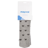 Mayoral Grey Tights with Bow Print